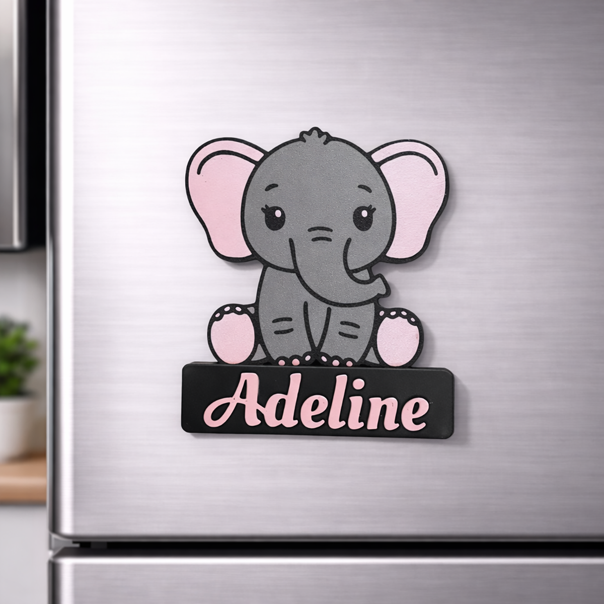 Personalized Elephant Fridge Magnet with Name