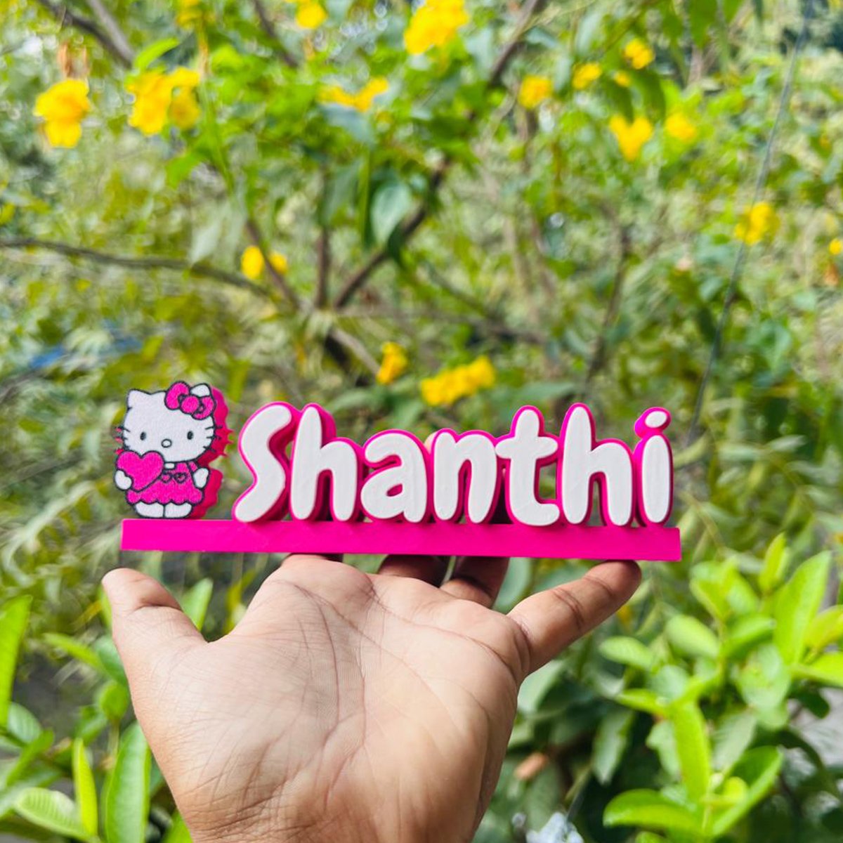 Custom 3D Printed Hello Kitty Desk Name | Personalized Name Stand