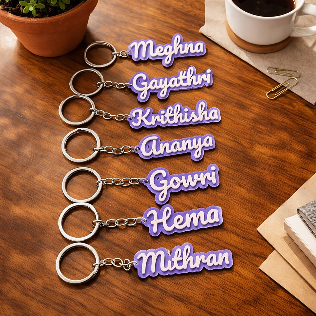 Custom 3D Printed Name Keychain - Style 03