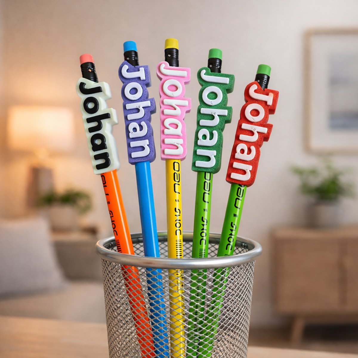 Custom Name 3D Printed Pencil Topper | Personalized Kids Pencil Name Tag