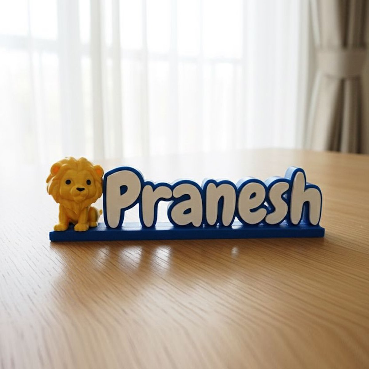 3D Printed Lion Theme Personalized Desk Name