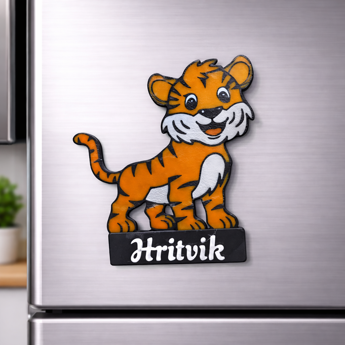 Personalized Tiger Fridge Magnet with Name